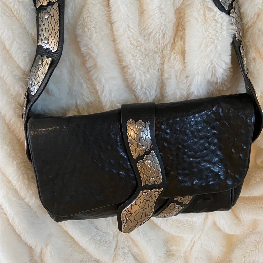 RED VALENTINO Silver Snake Embellished Handbag